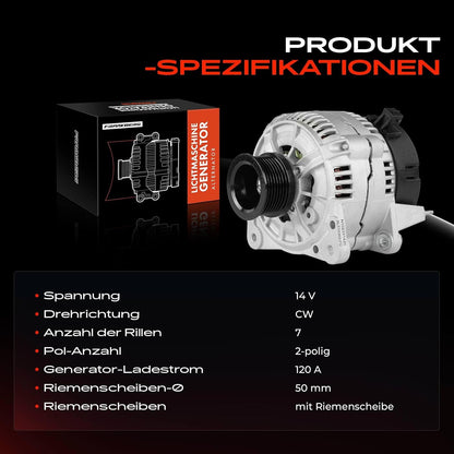 Frankberg Lichtmachine generator 120A compatibel met A3 8L1 1.6L 1.8L benzine 1996-2003 Golf IV 1J1 1.6L 1.8L benzine 1997-2005 Pa.ssat 35I 3A2 1.9L Diesel 1989-1992 vervanging # 0120A 351000. 07