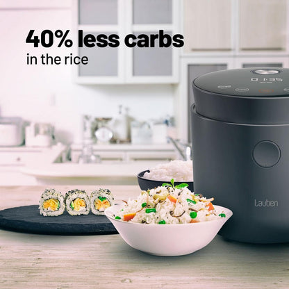 Lauben Low Sugar Rice Cooker 1500AT Rijstkoker met lage suikerfunctie, inhoud 1,5 l, timer, warmhoudfunctie, binnenbak vaatwasmachinebestendig, antiaanbaklaag