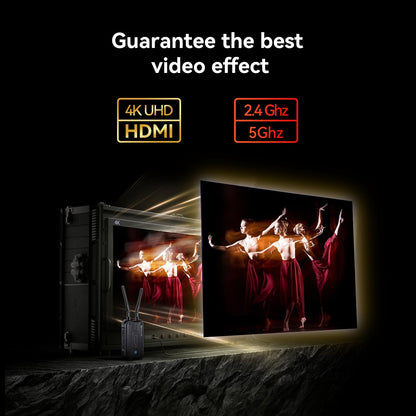Hollyland Pyro H draadloze HDMI-zender en ontvanger, 4K30/1080p60 400m bereik, 60ms latentie, ondersteuning tot 4 draadloze video-ontvangers, Smart Channel Scan, UVC Live Stream (1 TX)