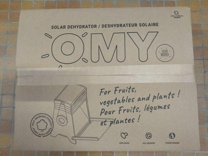 OMY Droger op zonne-energie, 200 W, 3 dienbladen van roestvrij staal, droogapparaat voor fruit, groenten en gedroogde planten, thermometer, ventilator, zonnepaneel