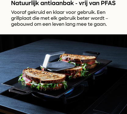Gastrotools Zweedse Bakplaat Koolstofstaal 39x27cm – Natuurlijke Antiaanbaklaag, PFAS-vrij – Voor Binnen & Buiten – Oven, BBQ, Inductie & Gas – Hittebestendig tot 650°C (Large (62cm x 27cm))