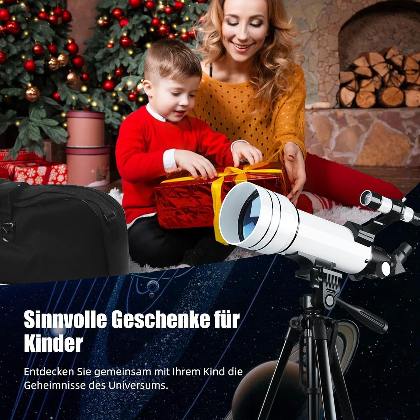 ACESOME Telescoop, vergroting 20-333 x telescoop, astronomy voor kinderen en volwassenen, 70 mm aperture sterentelescope astronomische telescoop met verstelbaar statief, opbergtas