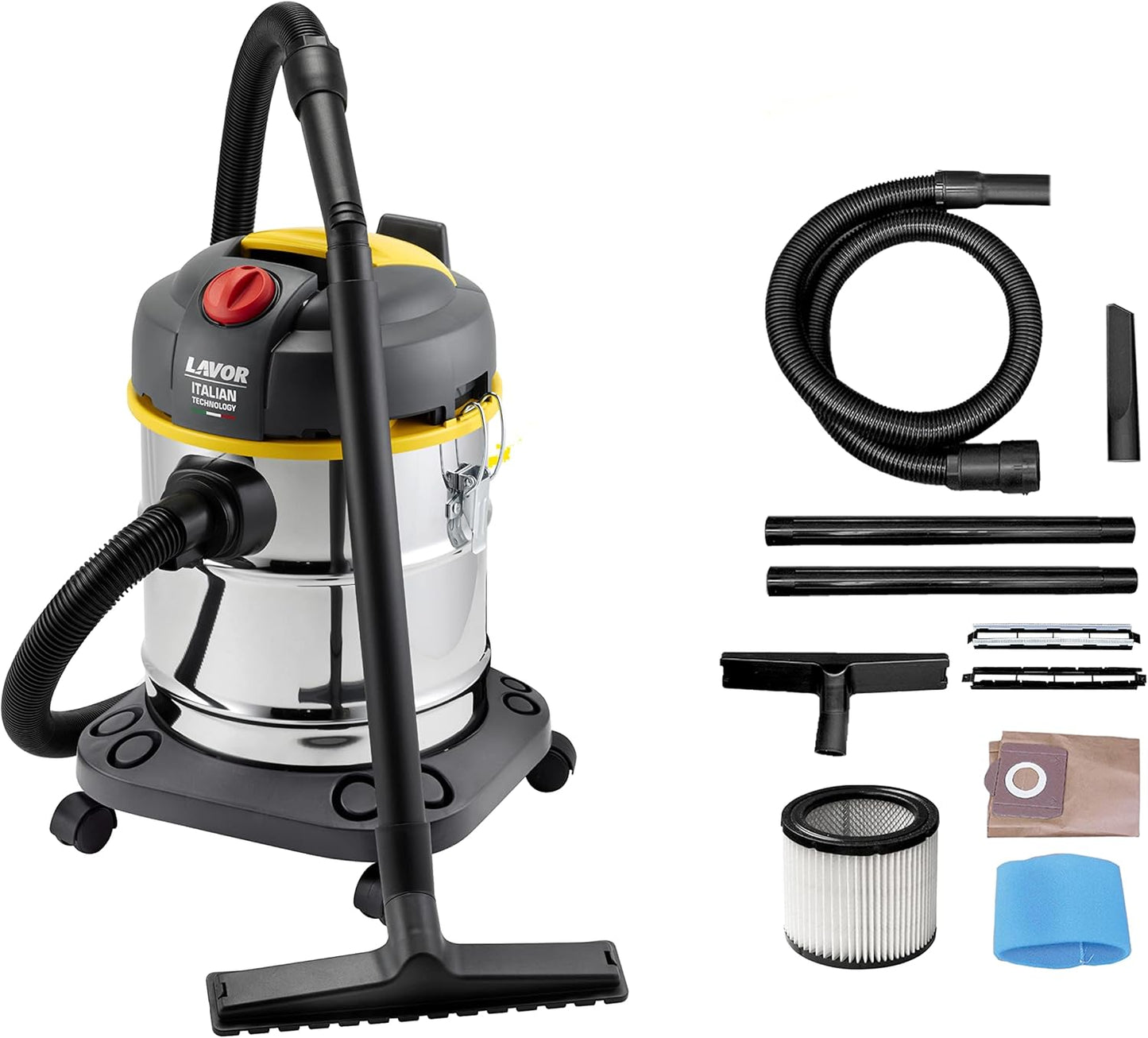 Lavor Natzuiger WTP 20 X met 1400 W krachtige motor, debiet 65 l/s, inhoud 20 l, schacht van roestvrij staal, 8.253.0023