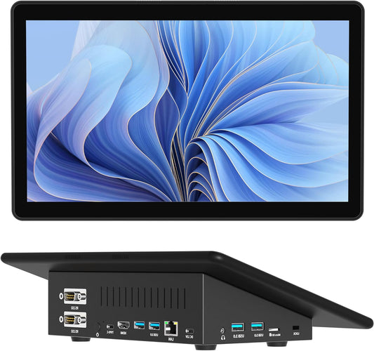 Mini-PC Desktop N5095 Win 11 with 29.5 cm (11.6 Inch) Touchscreen, 8GB RAM, 128GB eMMC, Dual 4K Display Output, HDMI and Type-C, Dual RS232 - QUORE