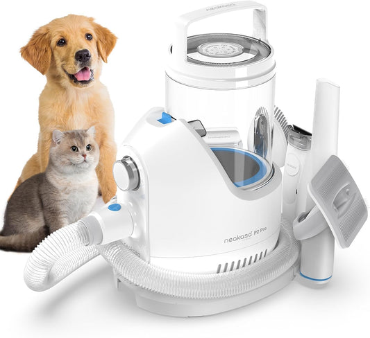Huisdiertrimmer – Hondentondeuse – Kattenverzorging – Dierenverzorger – Tondeuse met Stofzuiger – Stil Geluid 52 dB – Zuigkracht 15.000 Pa