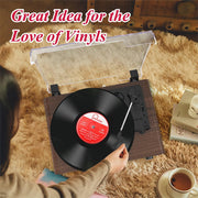 Platenspeler - Geïntegreerde Luidsprekers - Vintage Fonograaf - met Bluetooth-Riemaandrijving - 3 snelheden - voor Muziekgenot - Woondecoratie - Hout - Walnoot