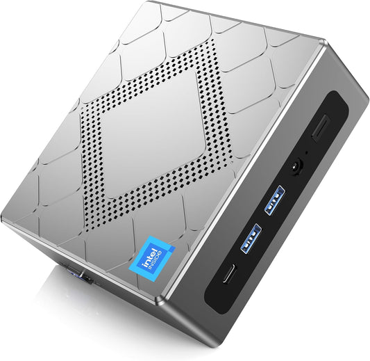NiPoGi CK10 Mini PC Ιntel Core i5-12600H (12C/16T, tot 4,50 GHz), 16GB DDR4 512GB M.2 NVMe SSD, Mini Computer W-11 Pro, WiFi 6, BT 5.2, 2×HDMI+VGA, 4K Drievoudig Beeldscherm voor Kantoor/Thuis/HTPC