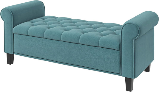 Gestoffeerde Sofa – Slaapbank – Velours Bank – Halbank – Opbergbank – Met Opbergruimte Onder Zitting – Comfortabele Fluwelen Bekleding – Compact 126x48,5x47 cm