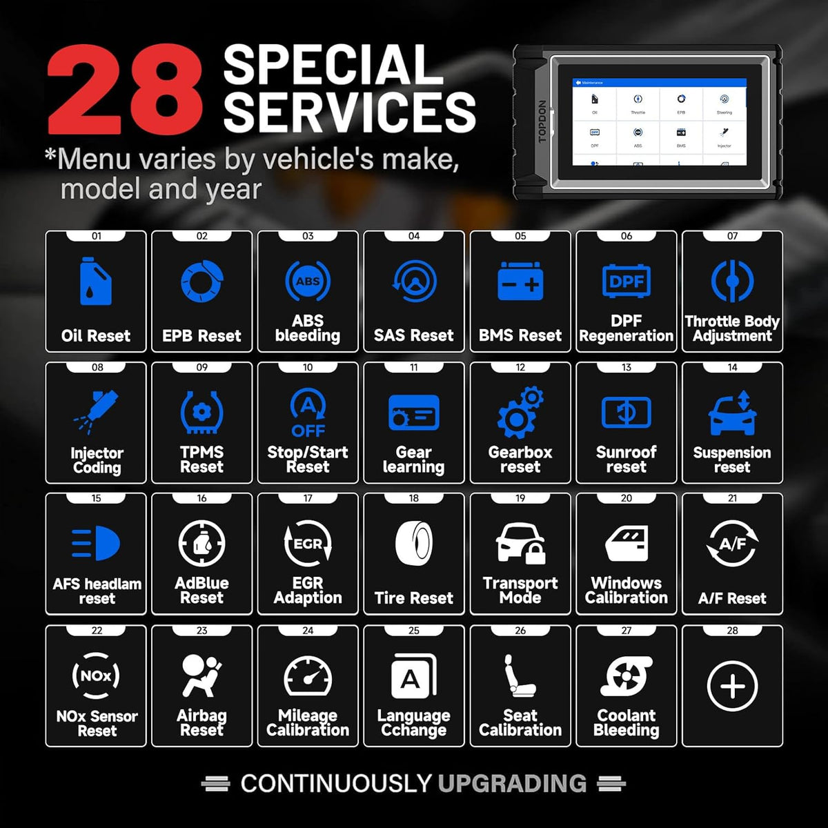 Topdon Diagnostic Tool ArtiDiag800BT OBD2 Scanner All Systems Scan Tool