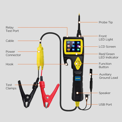 Elektrische Systeemtester – Circuit Tester – Diagnosetester – Multimeter – Oscilloscoop – Voor Auto’s 9V-30V – 2,4 Inch LCD-kleurenscherm