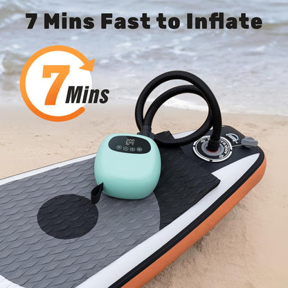 dwndpump Elektrische SUP-pomp, 20 psi, oplaadbare SUP-pomp met accu, draagbare luchtpomp, opblazen en leeg laten lopen, als powerbank, paddle boardpomp, ook voor kajaks, windvleugels