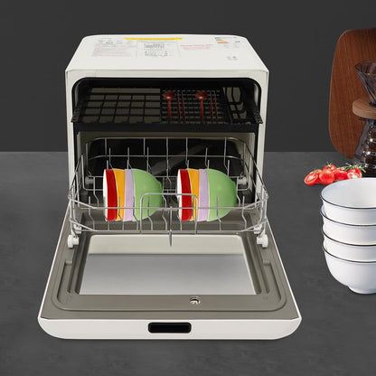 Mini-vaatwasser, 800 W, 2 etages, draagbare tafelvaatwasser, 43 x 39 x 46 cm, vaatwasser, klein, met 4 wasmodi, touch-control, led-display, auto-droging, tafelvaatwasser voor keuken, woonplaats