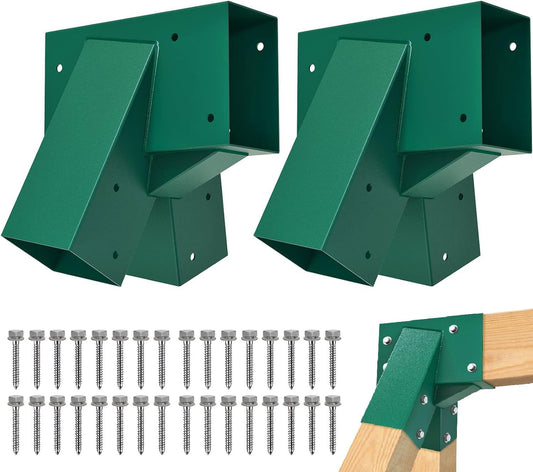 BeneLabel 2 stks Swing Frame Beugel, Heavy Duty Swing Hoek End Montagebeugels 100 Graden Speeltuin Klimmen Frame Hout Post Staal Driehoek Hardware DIY Kit voor Beam (143 x 95mm) & Been (95 x 95mm)