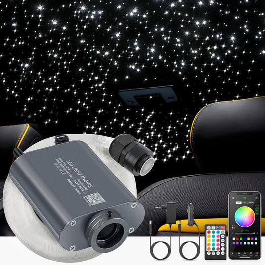 16W Sterrenhemel glasvezel licht voor auto/thuis, glasvezelkabel 570pcs of (0.75+1.0+1.5mm)*4m Star plafondlampen kit met Bluetooth-app/afstandsbediening/muziekmodus