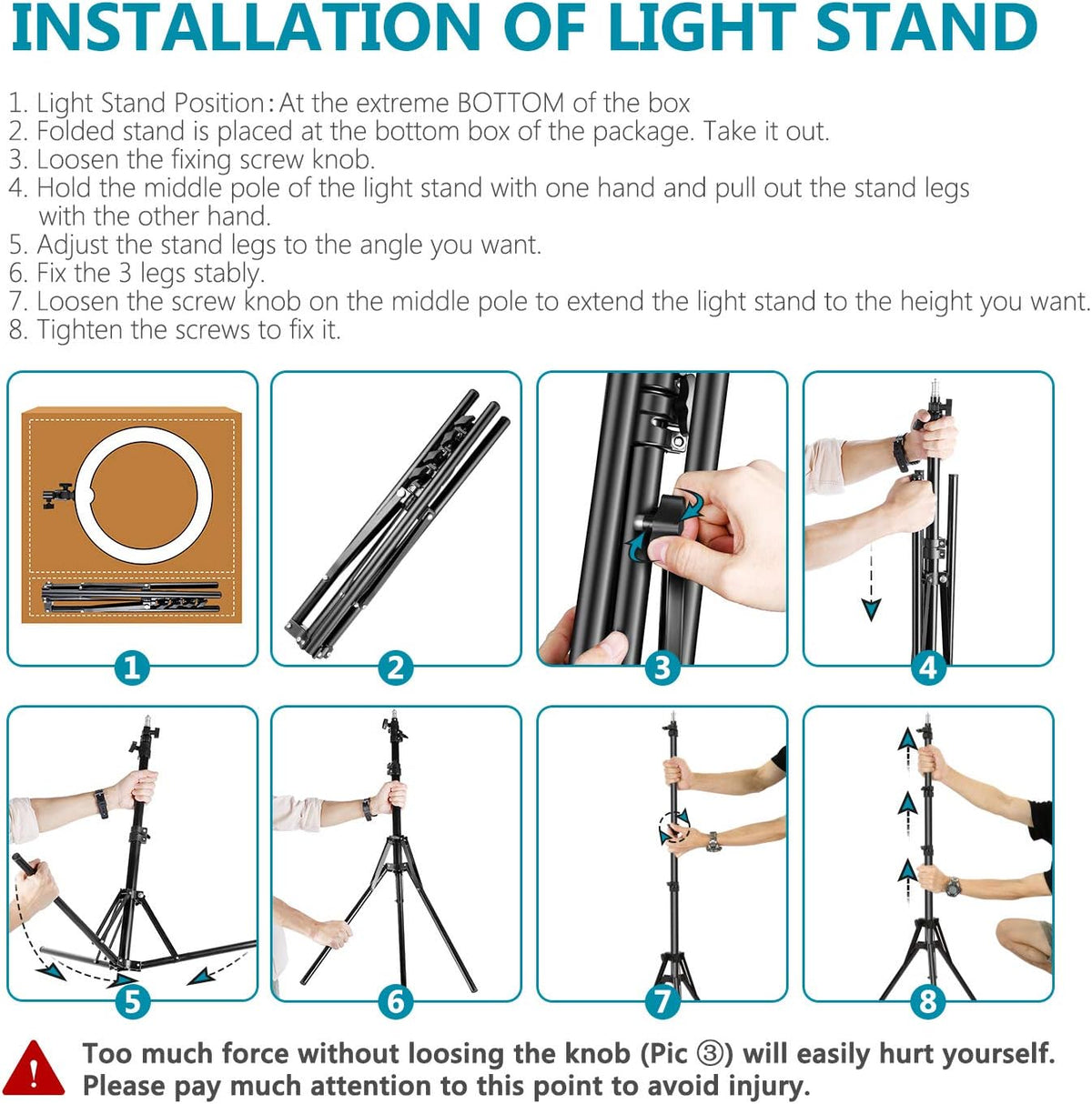 Neewer Camera foto video ringlicht kit: 18 inch / 48 centimeter buiten 52W 5500K dimbaar LED ringlicht licht stand Bluetooth ontvanger voor smartphone YouTube zelfportret opnames