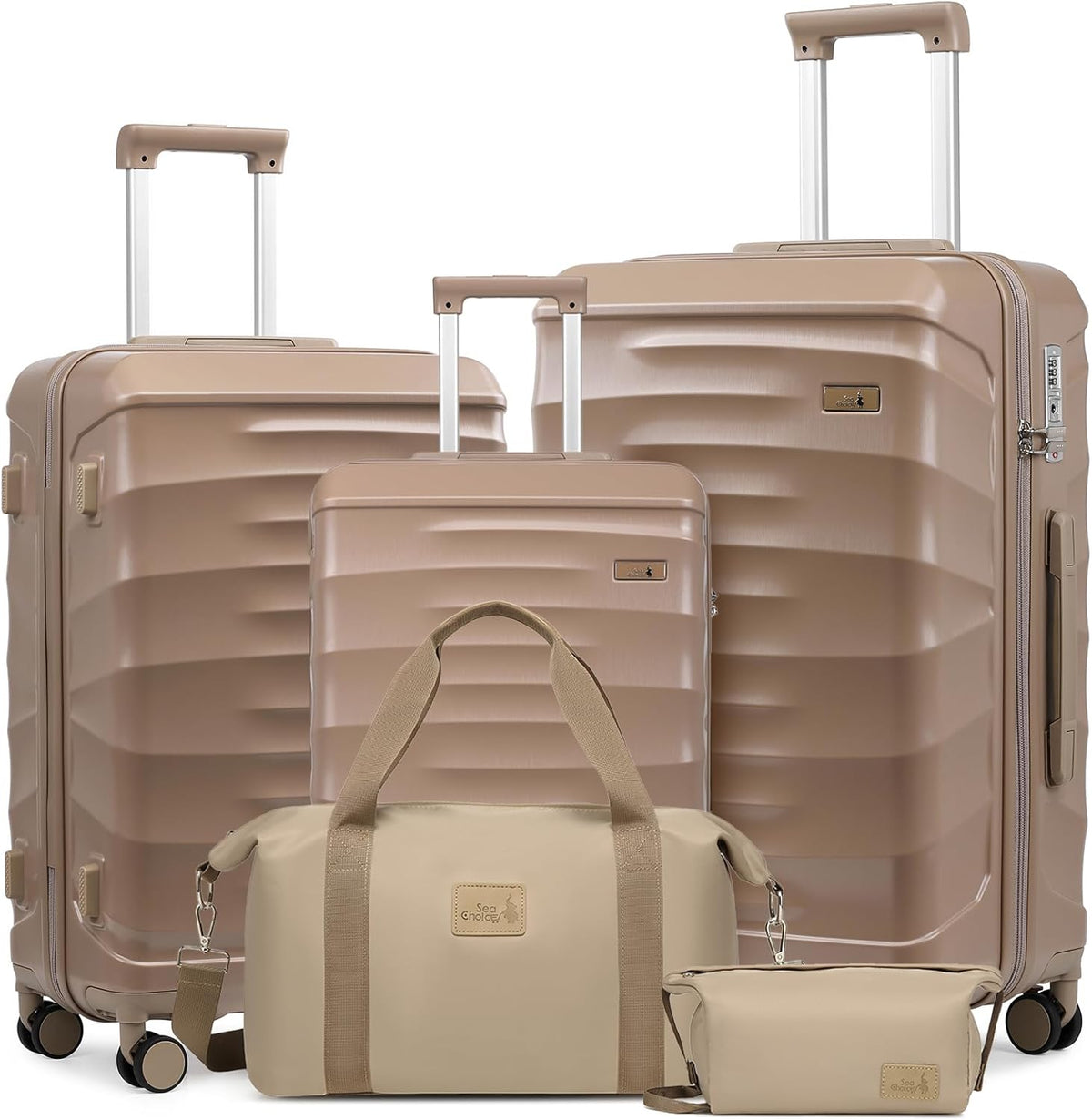 Sea choice 3-delige kofferset 20/24/28" ABS Harde Schaal Handbagage met TSA Slot YKK Rits 8 Spinner Wielen
