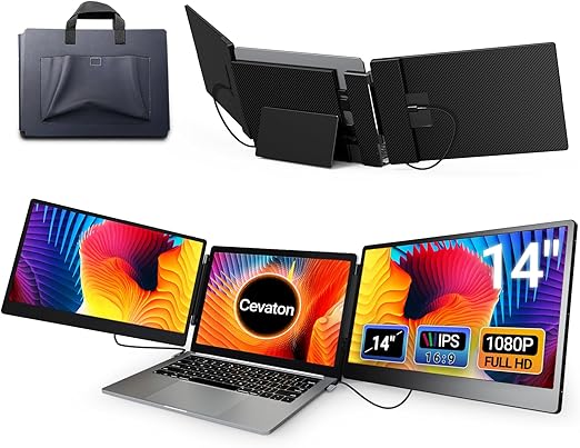 Laptop Scherm Uitbreider – Draagbare Monitor – Extra Scherm Laptop – Portable Scherm – Laptop Beeldscherm – 14 Inch – Full HD 1080P IPs – Plug & Play