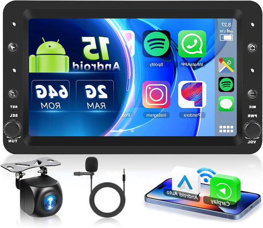 2G+64G Car Radio Android 15 for Alfa Romeo 159 2004-2011, 7 Inch HD Touch Screen Car Radio with Wireless Carplay Android Car GPS Wi-Fi 2USB Bluetooth FM RDS Radio Camera - QUORE
