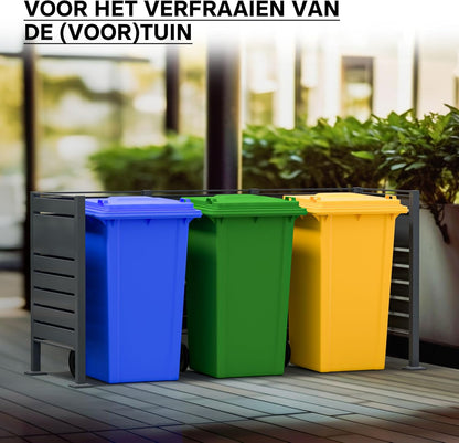 Wiltec container storage extension module fence for waste containers anthracite kliko fence steel - QUORE