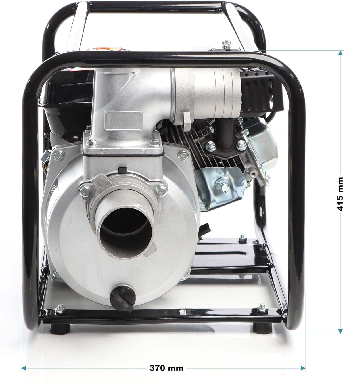 Wiltec benzine vuilwaterpomp 4 kW 48.000 l/h met 4-takt motor, afvoerpom met 28 m opvoerhoogte, waterpomp tuinpomp met 80 mm (3") aansluiting