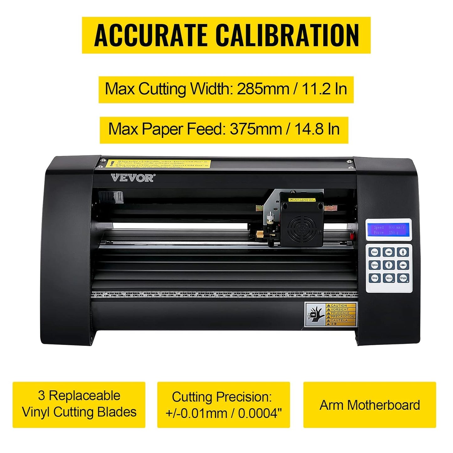 Vinylsnijplotter – Snijplotter – Plottersnijder – Vinylsnijmachine – Stickerplotter – Semi-automatisch met optisch oog voor contoursnijden – 375 mm snijbreedte met LED-display