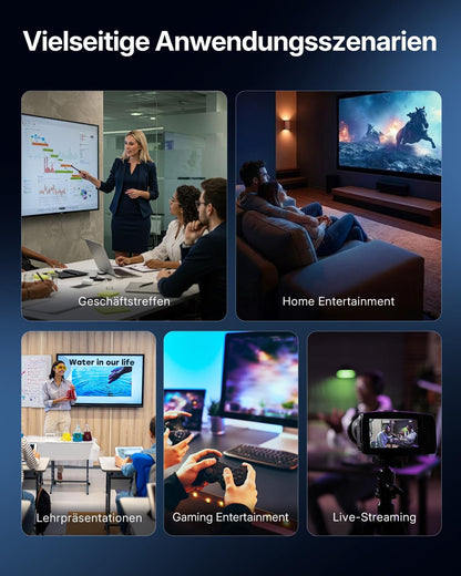 VENTION Draadloze HDMI-zender en ontvanger 656FT/200M voor laptop/pc, 2,4G + 5G plug & play draadloze HDMI Extender Kit 4K voor PS5 & Xbox ontvanger voor video/audio naar monitor of tv (1TX+4RX)
