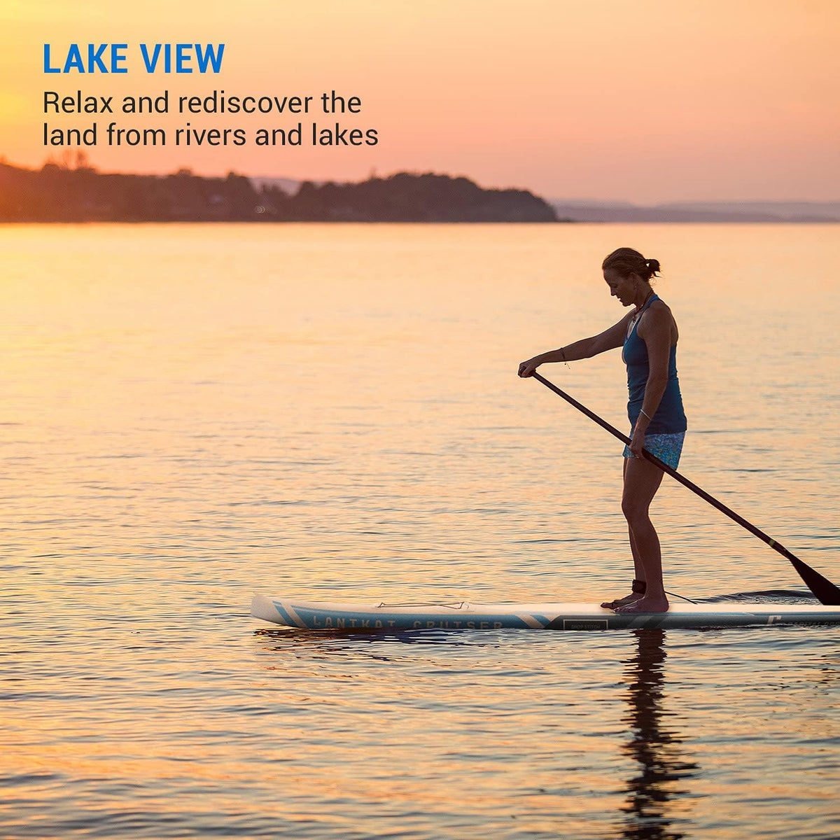 Capital Sports Lanikai Cruiser Opblaasbaar stand-up paddleboard, sup, sup board, set: board + peddel + riem + rugzak + pomp, cruiservorm, telescopische peddel
