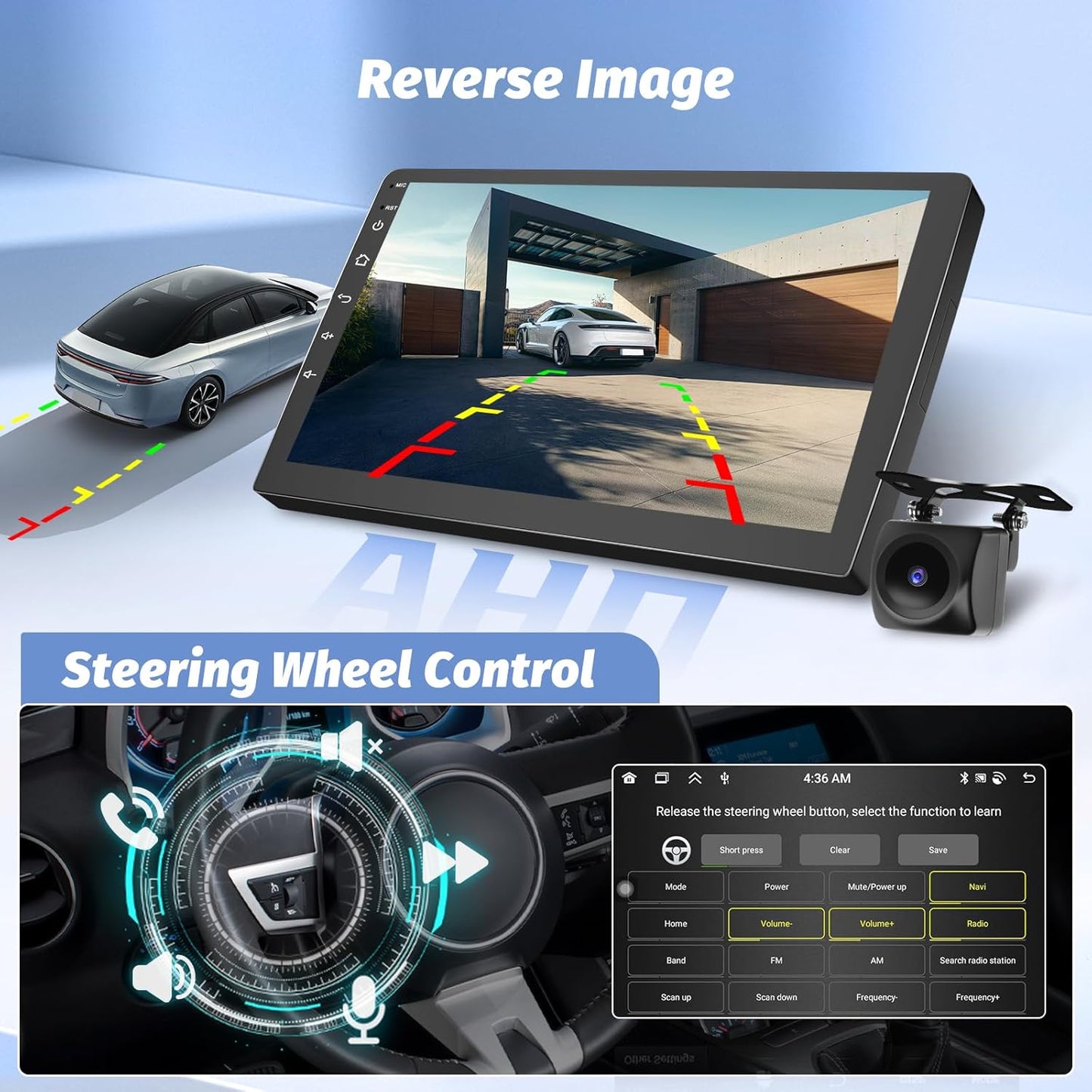 【8Core 4G+64G】 Hikity Autoradio Android13 voor Ford Transit Tourneo Custom 2013-2019 Carplay Draadloze Android Auto 9'' Radio met SWC GPS Bluetooth WiFi RDS DSP 3 scherm Gedeelde Achteruitrijcamera