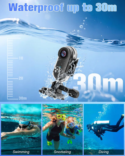 Action Cam 4K, sportcamera, wifi, 120 graden, 1080p HD, mini-actiecamera, wifi, fiets, motorfiets, helmcamera, onderwatercamera, kleine bodycam, lichaamscamera, waterdicht, voor zwemmen