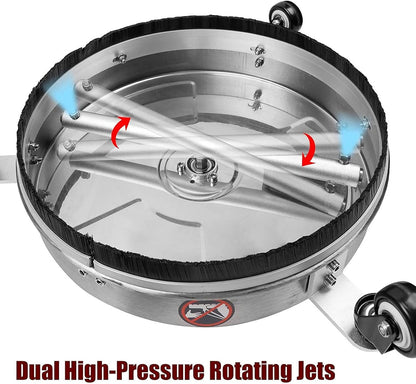 Oppervlaktereiniger – Hogedrukreiniger Oppervlaktesproeier – Vloerreiniger – Reinigingskop – 15 Inch – 4000 PSI Werkdruk – Robuust Messing Met RVS
