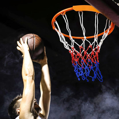 Aoneky Basketbal Hoepel Φ45cm met Nylon Net, 18 mm Massieve Stalen Ring, Bord voor Basketbaltraining Binnen en Buiten