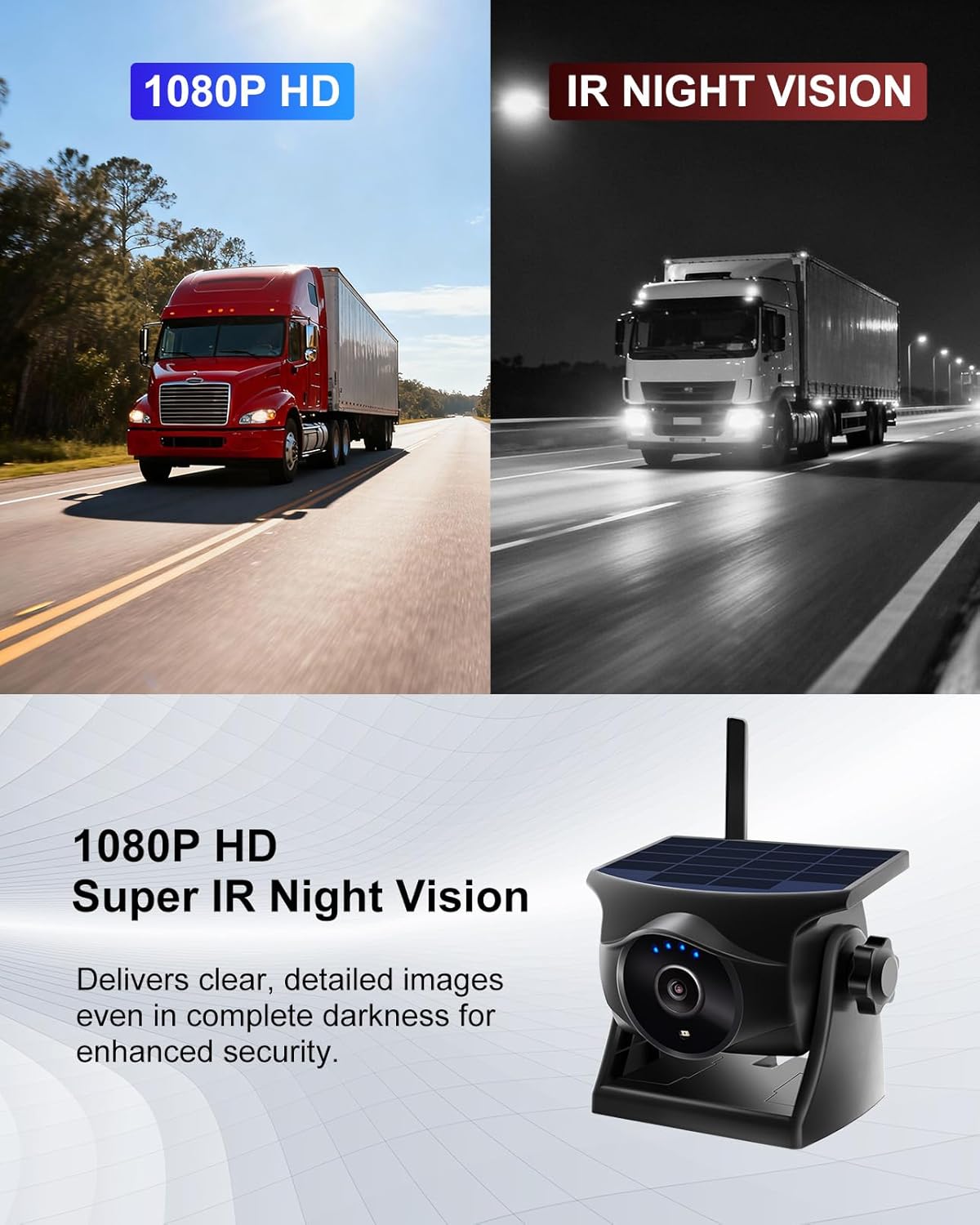 Draadloze Zonne Achteruitrijcamera Add-On, 1080P HD Nachtzicht, AI-Detectie, Magnetische Montage, 2,4 GHz Compatibel (Alleen Camera)