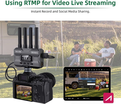 Accsoon CineView SE draadloze videozender alleen dual-band transmissie, bereik van 1200 ft/350m, latentie 0.05s & 1080P HD-video, HDMI en SDI, ondersteuning 4 apparaten