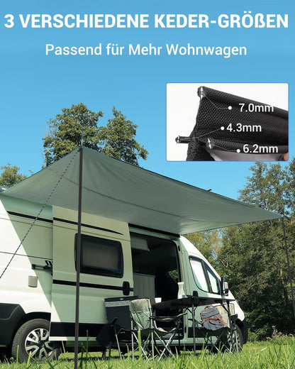SUPAREE Caravan Luifel Auto Camping Luifels (Blauw, 3.5x2.4m)