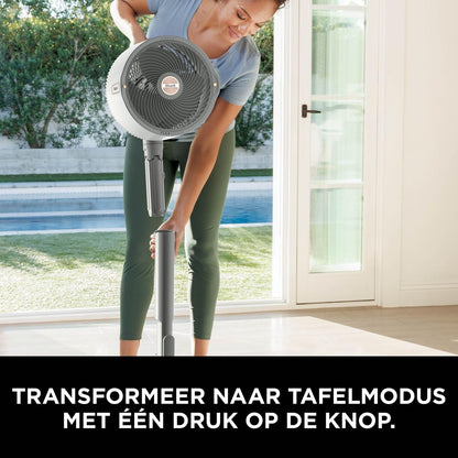 Shark FlexBreeze Pro Mist Snoerloze Binnen- & Buitenventilator, Verstuivingssysteem, Draagbare Tank, 20 m Reikwijdte, Voet- & Tafelmodel, 5 Snelheden, Stil, Afstandsbediening, Duifgrijs FA300WHEU
