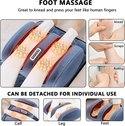 Massagemat voor het hele lichaam met warmtefunctie, massagestoelkussen met 10 vibratiemotoren, suède, elektrische massagepad voor nek, schouders, rug, taille, benen, afneembaar, apart te gebruiken