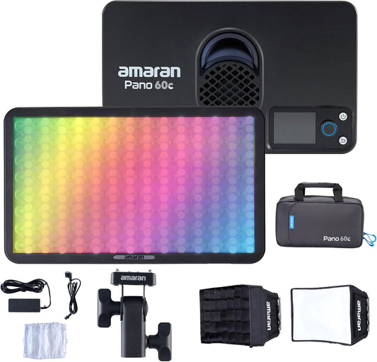 RGB LED paneel voor video en fotografie – Lichtpaneel – Studiolamp – Videolamp – Fotolamp – Houtskool – 60W – Kleurtemperatuur 2300K-10000K met App-Bediening en 12 Lichteffecten
