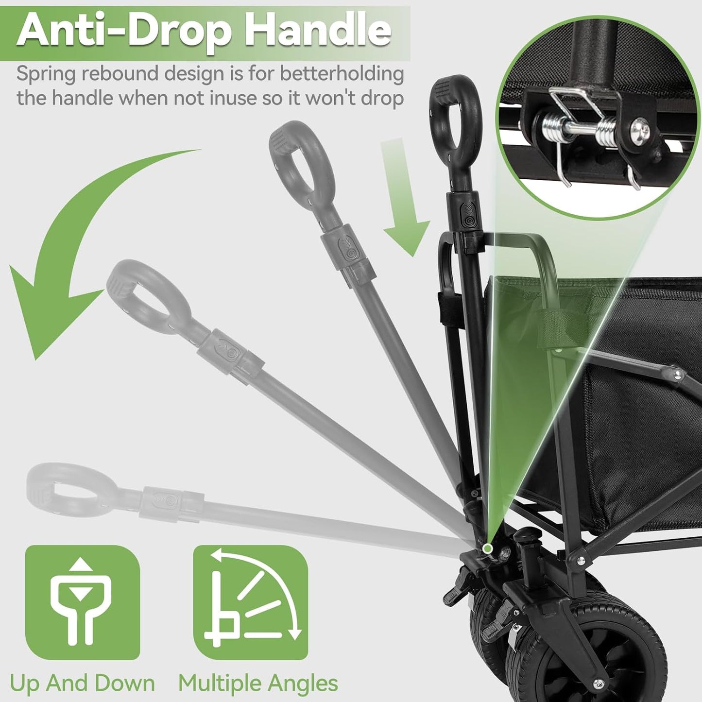 Opvouwbare trolley met wieltjes, campingwagen, grote capaciteit van 98 l - 200 l, met verstelbare handgreep, ideaal voor vakanties, kamperen (zwart - 145 l)