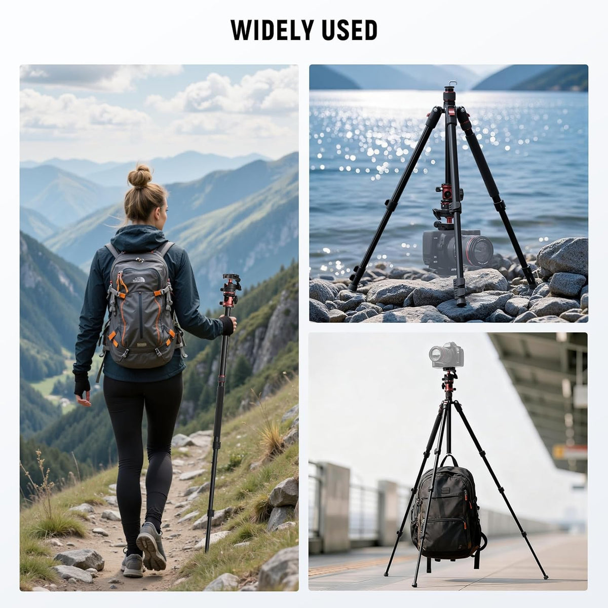 Camerastatief – Fotostatief – Videostatief – Tripod – Monopod – Verstelbare Middenkolom 180° en 360° Kogelkop – Tot 180,1 Cm, 8 Kg Draagvermogen