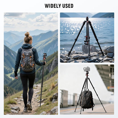 Camerastatief – Fotostatief – Videostatief – Tripod – Monopod – Verstelbare Middenkolom 180° en 360° Kogelkop – Tot 180,1 Cm, 8 Kg Draagvermogen