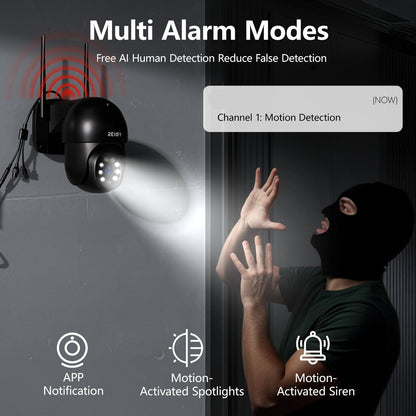 Bewakingscamera Systeem Buiten – Wifi Beveiligingscamera – Draadloze CCTV Camera – Outdoor Camera Set – NVR 16 Kanaals Recorder – 4K 8MP Resolutie – Kleurennachtzicht met Bewegingssensor