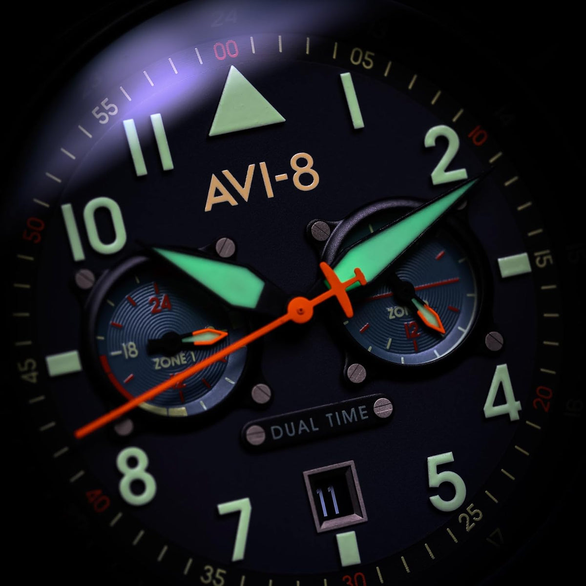 AVI-8 Hawker Hurricane Carey AV-4088, 43,5 mm, Japans kwarts-pilotenhorloge met lederen of roestvrijstalen band