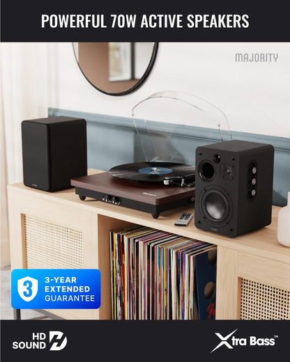 Actieve Boekenplankluidsprekers Wit – Bluetooth Luidsprekers – Tv Luidsprekers – Platenspelerspeakers – Hifi Luidsprekers – 70W Totaal Vermogen – Bluetooth 5.3, HDMI ARC, Optisch, Phono, AUX En USB