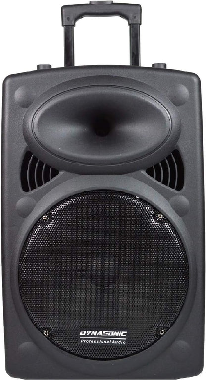 DYNASONIC Dynapro12 Mobile PA geluidsinstallatie microfoons luidsprekersystemen batterij MP3-USB-SD incl. draadloze microfoon geluidssysteem