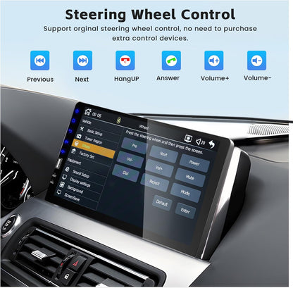 Hikity Autoradio 1 Din mit Apple Carplay Android Auto Auto Radio Touch Display mit 9 Zoll Bildschirm Mirror Link FM USB SWC Autotadio Bluetooth mit Rückfahrkamera