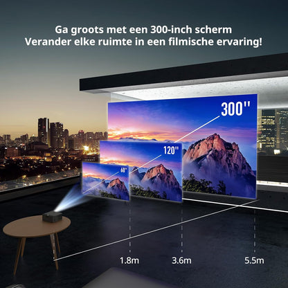 WEWATCH WP01 Smart Projector Full HD 1080P [Netflix & Dolby Audio] 700 lumen ISO met wifi/Bluetooth, automatische keystone-correctie en autofocus, thuisbioscoopprojector voor buiten