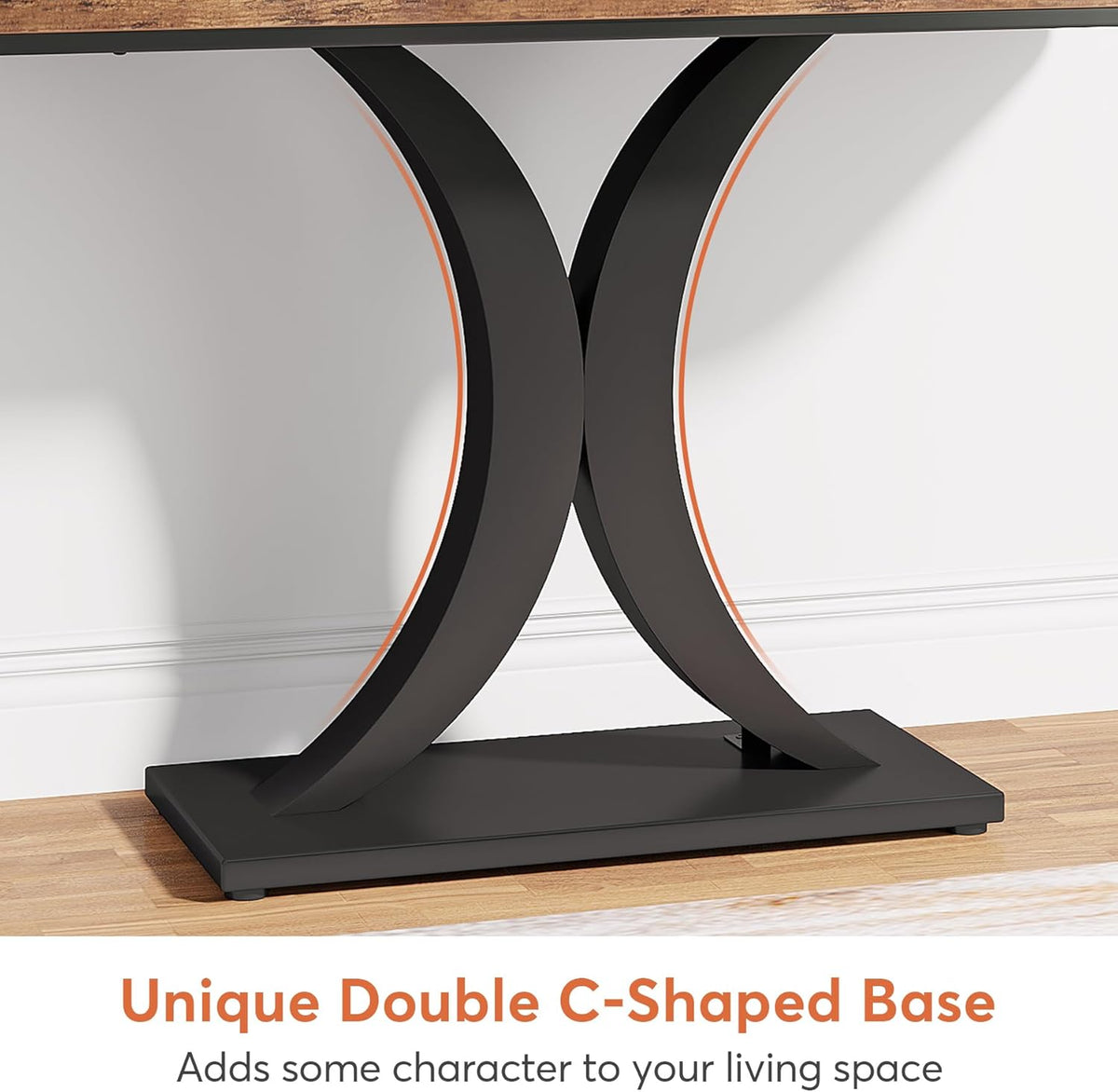 Tribesigns Industrial Console Table, 40 Inch Narrow Hallway Foyer Table with Geometric Base, Rustic Hallway Accent Table for Living Room, Entrance