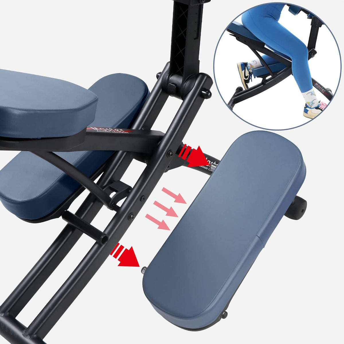 Master Massage Professionele inklapbare mobiele massagestoel behandelingsstoel van aluminium verstelbaar licht met muziekkussen Bluetooth transportkoffer, blauw, één maat