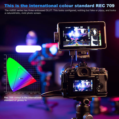 Viltrox DC-550 Pro 5,5 Inch Aanraakscherm Video-Monitor, On-Camera Uitvoer, Belichtings- en Focusassistent, Golfvorm 1200 Nits, 4K HDMI DSLR Externe Voor Sony, Canon