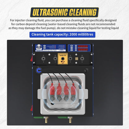 Injectiereiniger – Injector Cleaner – Brandstofsysteem Reiniger – Injector Tester – Ultrasone Reiniger – 4 Cilinders – Effectieve Koolstofverwijdering – Real-time Functietest